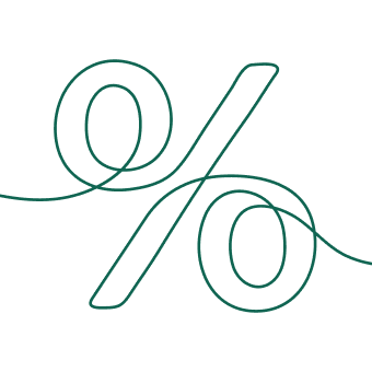 single line drawing of a percent sign