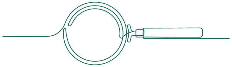 single line drawing of a magnifying glass