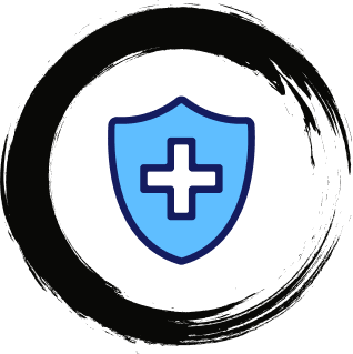 circle with a health icon in the center